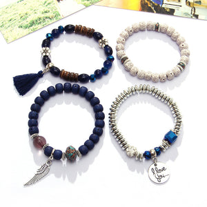 CRYSTAL BEAD BRACELET TASSEL STONE