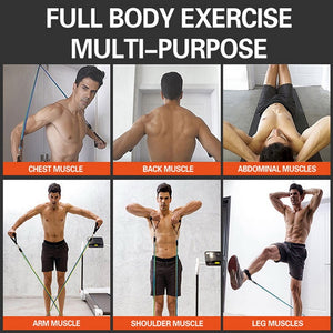Resistance Bands 17 Piece Set Home Workout New HQ  🔥35 % OFF Fast Shipping 4-7 days🔥Today Only