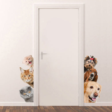 Dogs Cats 3D Wall Decal