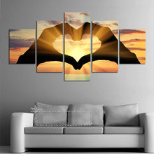 Sunset Hand Love Seascape