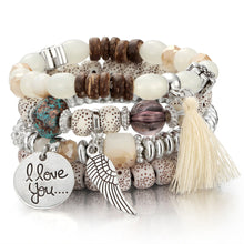 CRYSTAL BEAD BRACELET TASSEL STONE