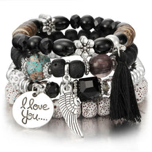 CRYSTAL BEAD BRACELET TASSEL STONE
