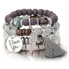 CRYSTAL BEAD BRACELET TASSEL STONE